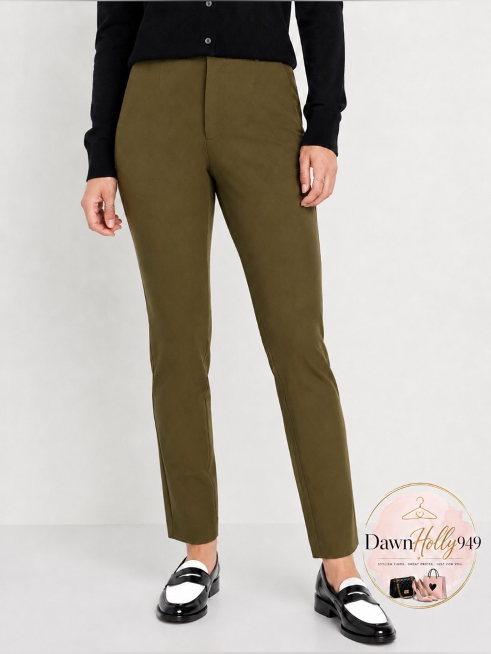 Old Navy Olive Green Skinny Ankle Pants